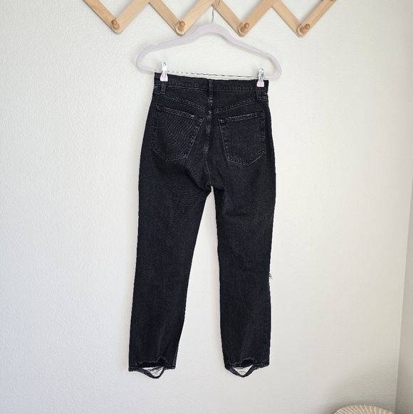 Abercrombie & Fitch Curve Love Ultra High Rise Ankle Straight Jeans Black 26 EUC - Picture 6 of 12